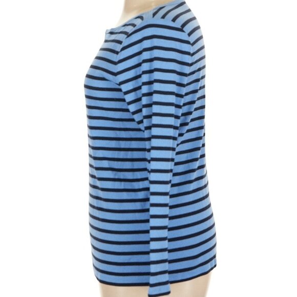 NWT Talbots Sz 1X Blue Striped Button Cuff Sleeve Bateau Neck Hutton Stripe LS - Picture 7 of 9